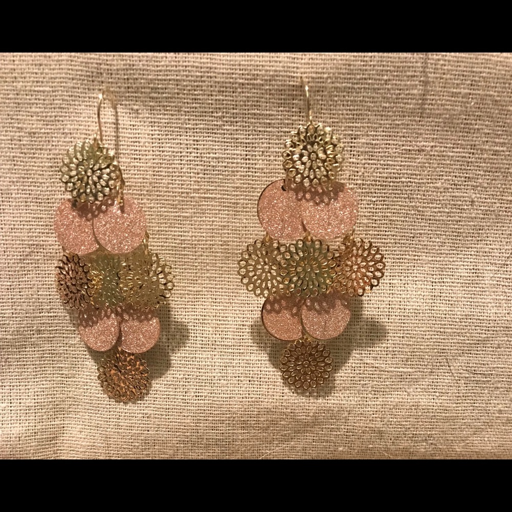 Beautiful Gold/Pink Hypoallergenic Earrings NWT